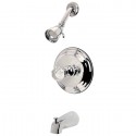 Kingston Brass KB263 Celebrity Tub & Shower Faucet w/ Octagonal Crystal Knob