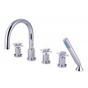 Kingston Brass KS83215DX Concord Three Handle Roman Tub Filler w/ Hand& Shower