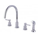 Kingston Brass KS8721 Concord Double Handle Widespread Kitchen Faucet w/ Non-Metallic Sprayer