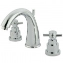 Kingston Brass KS2961EX Elinvar Two Handle 8" to 16" Widespread Lavatory Faucet w/ Brass Pop-up
