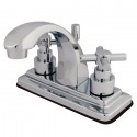 Kingston Brass KS464 Elinvar Two Handle 4" Centerset Lavatory Faucet w/ Brass Pop-up w/ cross handles