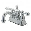 Kingston Brass KS710 4" Centerset Lavatory Faucet w/ Heritage Spout & AL Metal Lever Handle