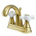 Kingston Brass KS761 English Vintage Two Handle 4" Centerset Lavatory Faucet w/ Brass Pop-up & PX cross handles