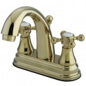 Kingston Brass KS761 English Vintage Two Handle 4" Centerset Lavatory Faucet w/ Brass Pop-up & BX cross handles