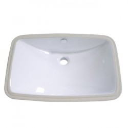 Kingston Brass LB24157 Forum White China Undermount Bathroom Sink w/ Overflow Hole