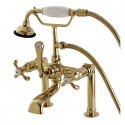 Kingston Brass AE103T Aqua Eden French Country Deck Mount Clawfoot Tub Faucet w/ cross handles