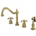 Kingston Brass KB179 French Country Double Handle Widespread Kitchen Faucet