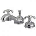 Kingston Brass KS1168TX French Country Two Handle 8" to 16" Widespread Lavatory Faucet w/ Brass Pop-up