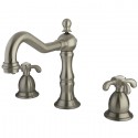 Kingston Brass KS1978TX French Country Two Handle 8" to 14" Widespread Lavatory Faucet w/ Brass Pop-up