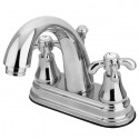 Kingston Brass KS761 French Country Two Handle 4" Centerset Lavatory Faucet w/ Brass Pop-up