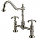 Kingston Brass KS1178TX French Country 8" Centerset Kitchen Faucet w/out Sprayer, Satin Nickel