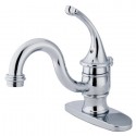 Kingston Brass KB340 Georgian Single Handle Mono Deck Lavatory Faucet w/ Retail Pop-up & Optional Deck Plate