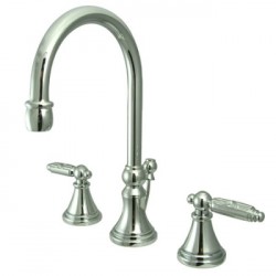 Kingston Brass FS298 Governor Two Handle 8" to 16" Widespread Lavatory Faucet w/ Brass Pop-up