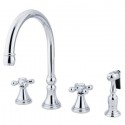 Kingston Brass KS2795AXBS Governor 8" Deck Mount Kitchen Faucet