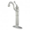 Kingston Brass KB1425BL Heritage Single Handle Vessel Sink Faucet w/ Optional Cover Plate & BL lever handle
