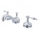 Kingston Brass KS116 Heritage Two Handle 8" to 16" Widespread Lavatory Faucet w/ Brass Pop-up & lever handles