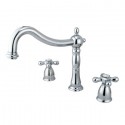 Kingston Brass KS134 Heritage Two Handle Roman Tub Filler w/ AX cross handles