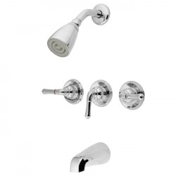 Kingston Brass GKB23 Water Saving Magellan 3-Handle Tub & Shower Faucet w/ Water Savings Showerhead