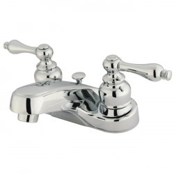Kingston Brass GKB25 Water Saving Magellan Centerset Lavatory Faucet w/ AL Lever Handles & ABS Pop-Up
