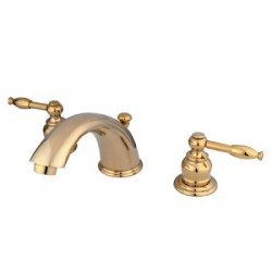Kingston Brass KB96 Magellan Two Handle 4" to 8" Mini Widespread Lavatory Faucet w/ Retail Pop-up & KL lever handles