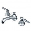 Kingston Brass KS446 Metropolitan Two Handle 8" to 16" Widespread Lavatory Faucet w/ Brass Pop-up & TL lever handles