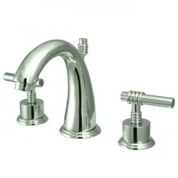 Kingston Brass KS296 Milano Two Handle 8" to 16" Widespread Lavatory Faucet w/ Brass Pop-up