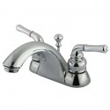 Kingston Brass KB2628B Naples Two Handle 4" Centerset Lavatory Faucet w/ Retail Pop-up & B lever handles