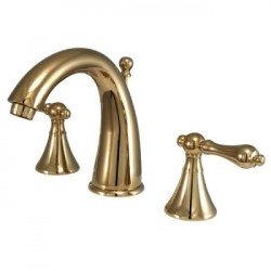 Kingston Brass KS297 Naples Two Handle 8" to 16" Widespread Lavatory Faucet w/ Brass Pop-up