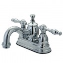 Kingston Brass KS710 4" Centerset Lavatory Faucet w/ Heritage Spout & NL Metal Lever Handle
