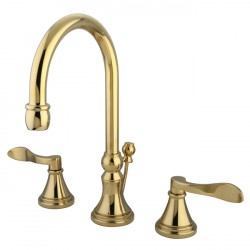 Kingston Brass KS298 Nu French Two Handle 8" to 16" Widespread Lavatory Faucet w/ Brass Pop-up