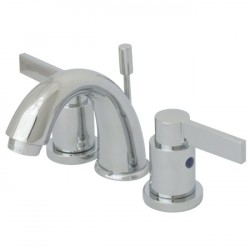 Kingston Brass KB891 NuvoFusion Double Handle 4" to 8" Mini Widespread Lavatory Faucet w/ Brass Pop-up