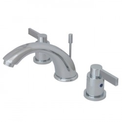 Kingston Brass KB896 NuvoFusion Double Handle 8" to 16" Widespread Lavatory Faucet w/ Brass Pop-up