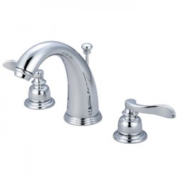 Kingston Brass KB8981NFL Nuwave French Two Handle 8" to 16" Widespread Lavatory Faucet w/ Brass Pop-up