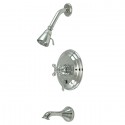 Kingston Brass KB36360AX Restoration Single Handle Tub & Shower Faucet w/ AX cross handles
