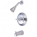 Kingston Brass KB363 Restoration Single Handle Tub & Shower Faucet w/ cross handles