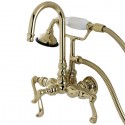 Kingston Brass AE Aqua Eden Royale Wall Mount Clawfoot Tub Faucet w/ FL lever handles