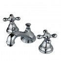 Kingston Brass KS5561AX Royale Two-Handle 3-Hole Deck Mount Widespread Bathroom Faucet with Brass Pop-Up Drain, Polished Chrome
