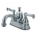 Kingston Brass KS710 4" Centerset Lavatory Faucet w/ Heritage Spout & FL Metal Lever Handle