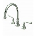 Kingston Brass KS2792ZLLS Silver Sage 8" Deck Mount Kitchen Faucet w/ Brass Sprayer & ZLLS lever handles