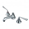 Kingston Brass KS446 Silver Sage Two Handle 8" to 16" Widespread Lavatory Faucet w/ Brass Pop-up