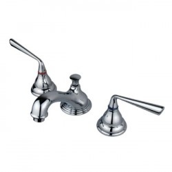 Kingston Brass KS556 Silver Sage Two Handle 8" to 16" Widespread Lavatory Faucet w/ Brass Pop-up