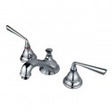 Kingston Brass KS5561ZL Silver Sage Two Handle 8" to 16" Widespread Lavatory Faucet w/ Brass Pop-up