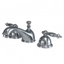 Kingston Brass KS396 Two Handle 8" to 16" Widespread Lavatory Faucet w/ Brass Pop-up & TL lever handles