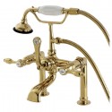 Kingston Brass AE103T Aqua Eden Tudor Deck Mount Clawfoot Tub Faucet w/ lever handles