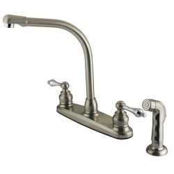 Kingston Brass GKB71 Water Saving Victorian High Arch Kitchen Faucet w/ Lever Handles & Matching Sprayer