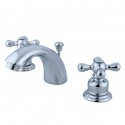 Kingston Brass KB947AX Victorian Two Handle 4" to 8" Mini Widespread Lavatory Faucet w/ Retail Pop-up & AX cross handles