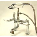 Kingston Brass CC106T1 Vintage 7" Deck Mount Clawfoot Tub Filler w/ Hand & Shower