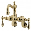 Kingston Brass CC1081T5 Vintage 3-3/8" - 9" Adjustable Center Wall Mount Clawfoot Tub Filler w/ metal levers