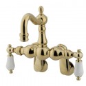 Kingston Brass CC108 Vintage 3-3/8" - 9" Adjustable Center Wall Mount Clawfoot Tub Filler w/ Porcelain levers