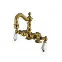 Kingston Brass CC109 Vintage 3-3/8" Deck Mount Clawfoot Tub Filler w/ porcelain levers